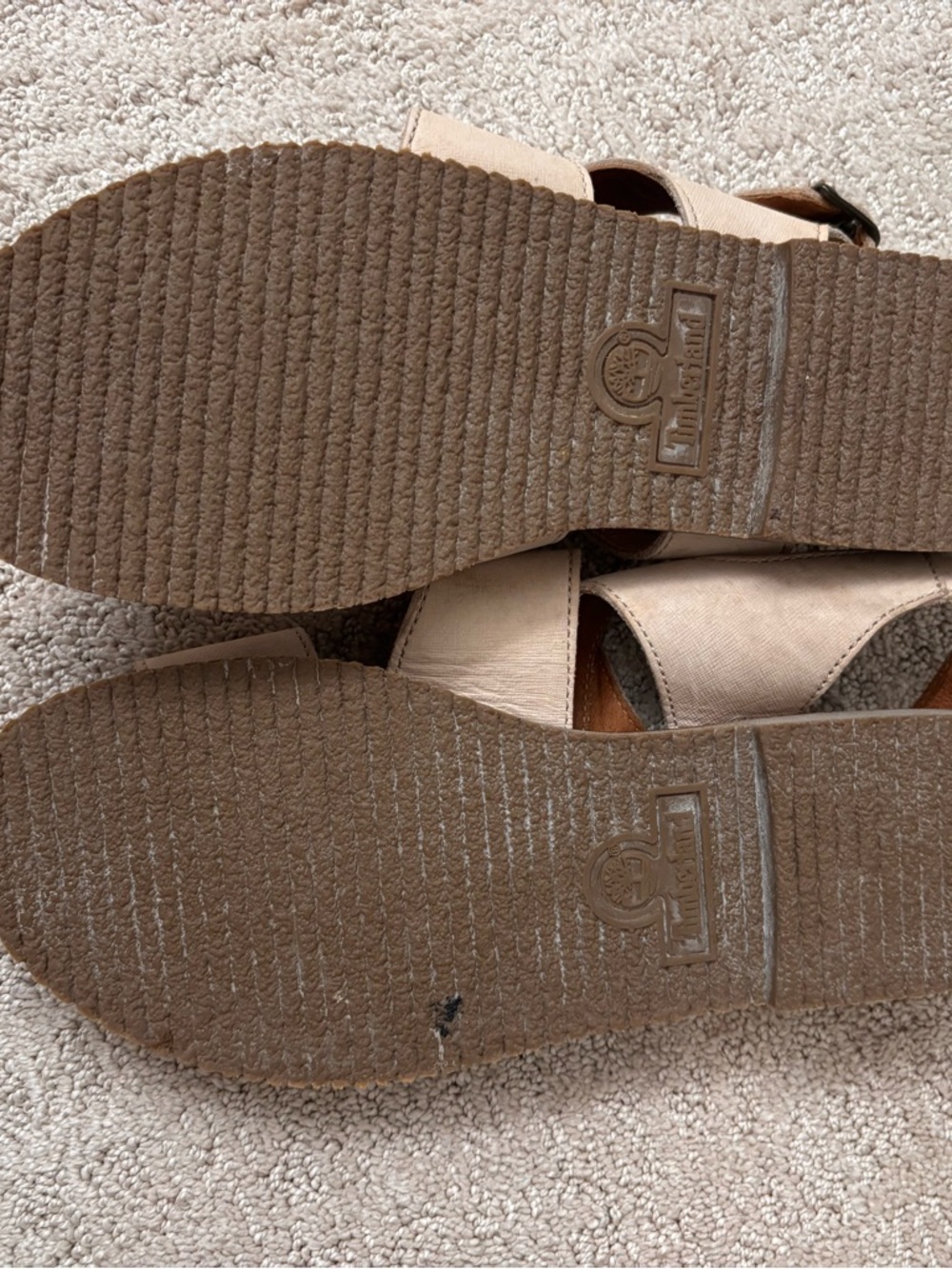 Timberland Women’s Light Beige Canvas Cross-Strap Sandals - Picture 4 of 4